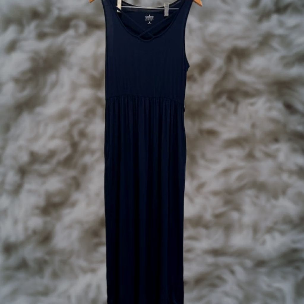 new york and company maxi dress New York and Company The Bohemian Ornate Print Maxi Dress Blue Lyrics Small