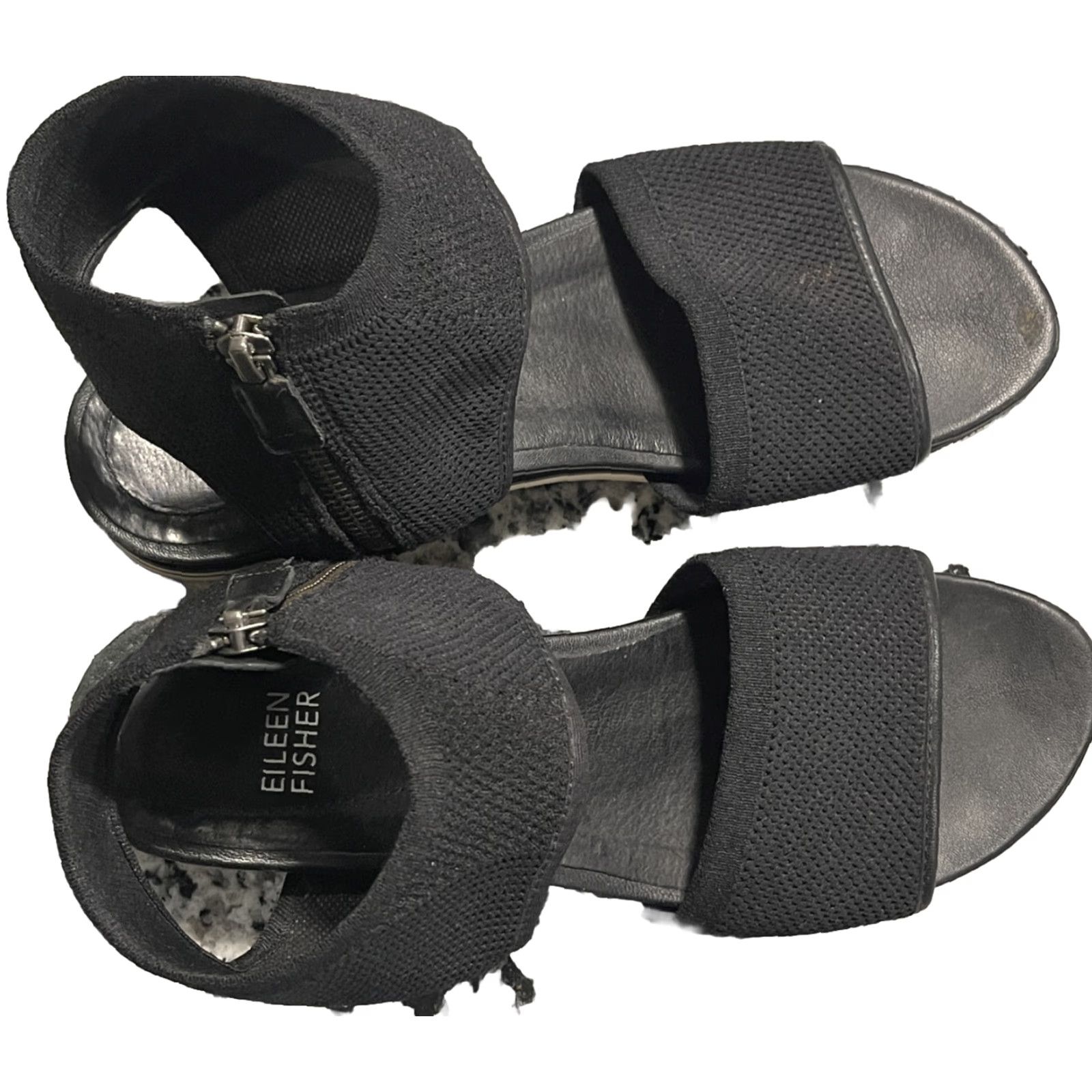 Eileen Fisher Eileen Fisher SPORT3-NU Black Size 8 Women Sandal Sport 3 Leather Wedge Zip Ankle Strap Criss-Cross Sandal Shoes Shoes Women Size US 8 / IT 38 - 5 Thumbnail