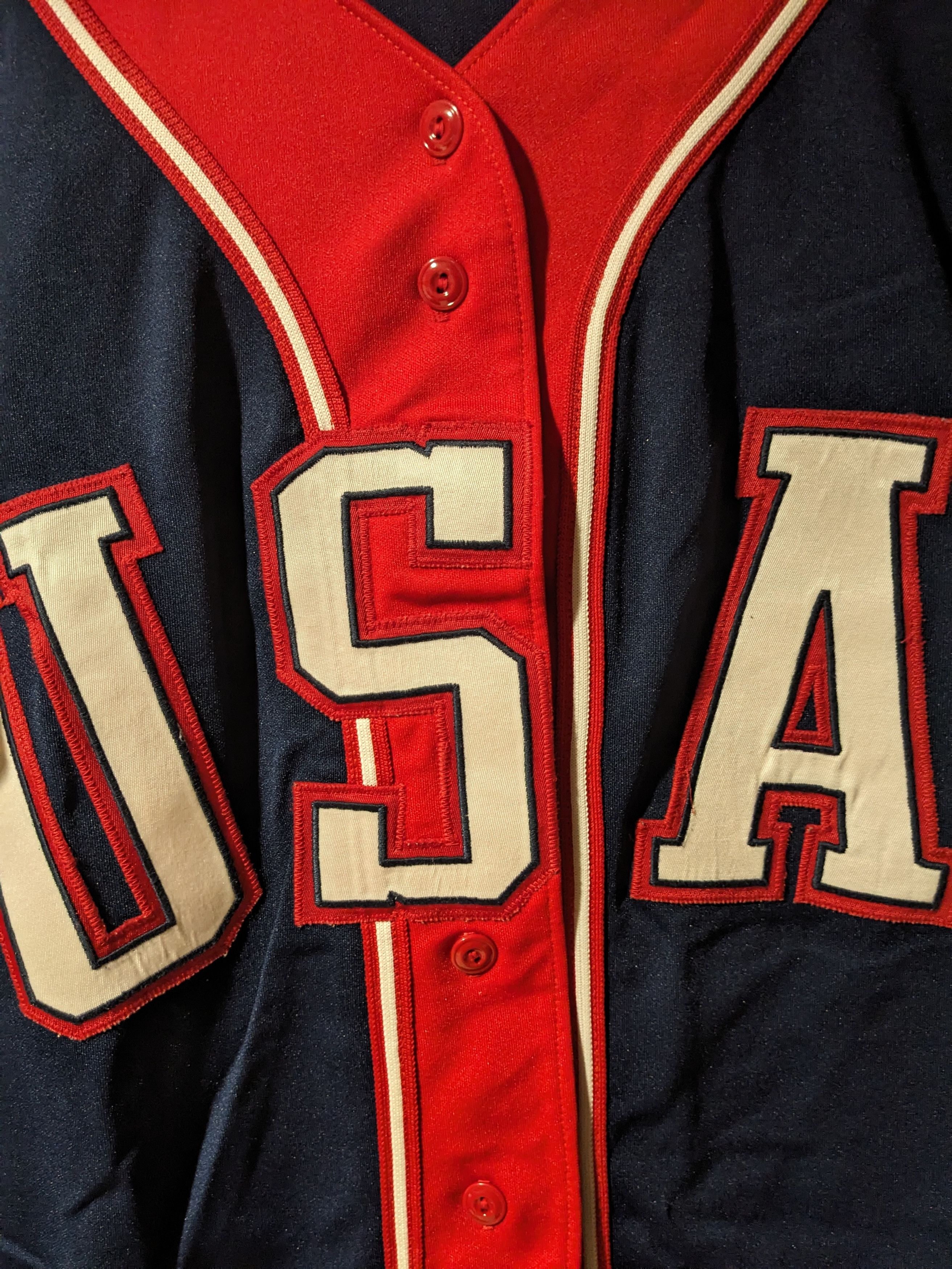 Vintage Vintage 90s USA Baseball Team Sports Blue X-Large Jersey Size US XL / EU 56 / 4 - 2 Thumbnail