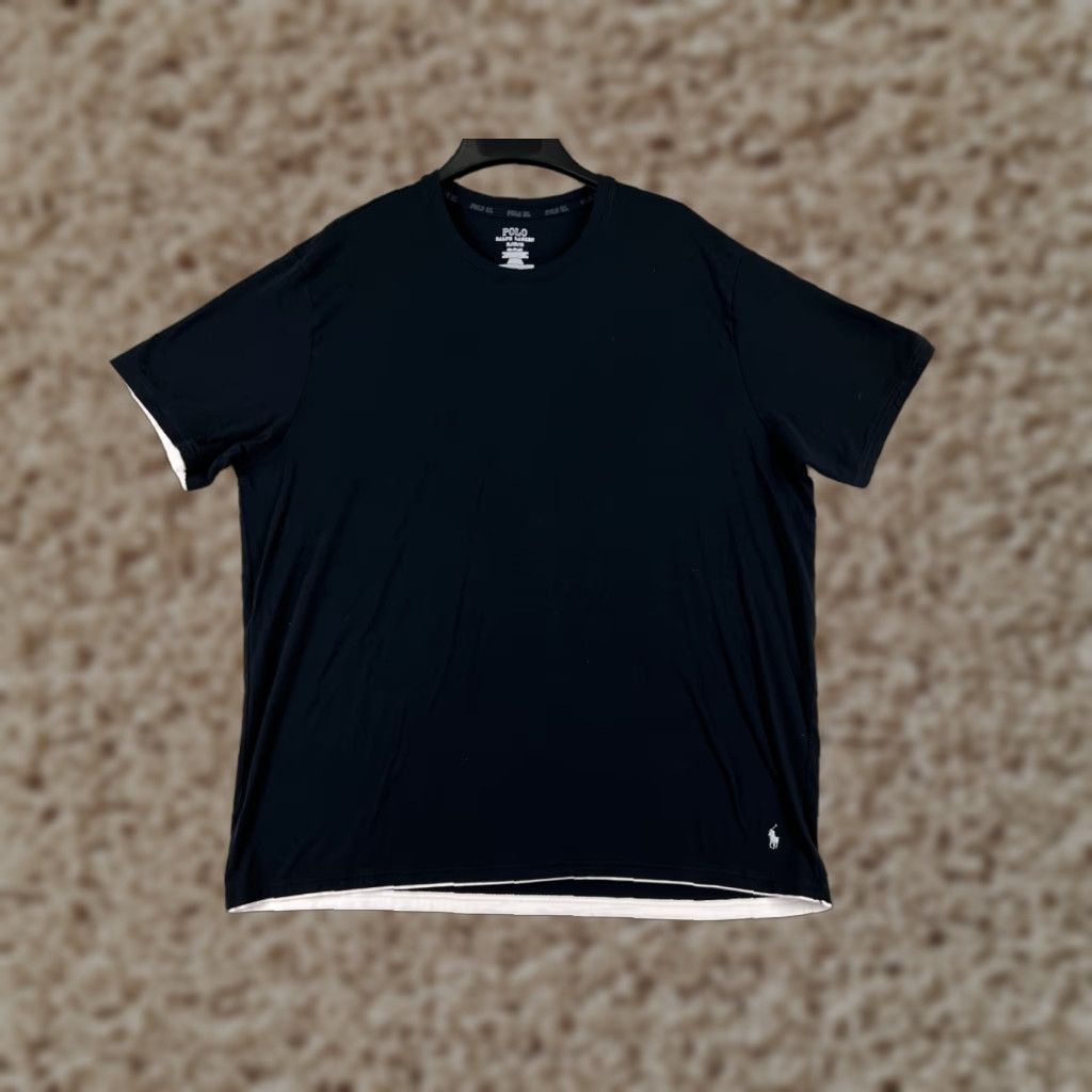 Ralph Lauren VINTAGE Ralph Lauren Polo Shirt Men's XL Black Cotton Short Sleeve Crew Neck T-Shirt Logo Embroidered Classic American Designer Sports Slimming Size US XL / EU 56 / 4 - 1 Thumbnail