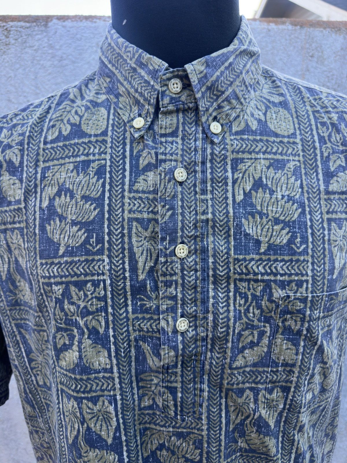 Reyn Spooner PreOwned Reyn Spooner Blue/Green Hawaiian Classic Men's L Size US L / EU 52-54 / 3 - 3 Thumbnail