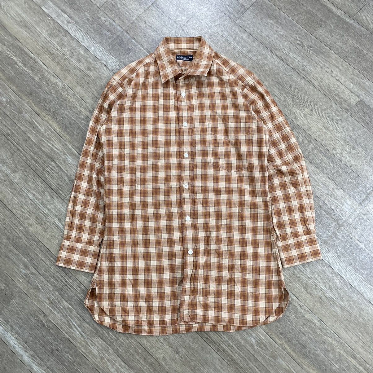 Dior 1990s Vintage Christian Dior Monsieur Plaid Flannel Shirt Size M / US 6-8 / IT 42-44 - 1 Thumbnail
