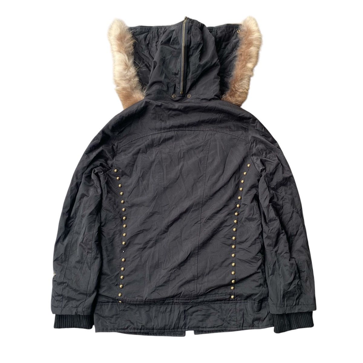 If Six Was Nine Round Trip Bondage Studded Jacket w/ Fur Hoodie Size US L / EU 52-54 / 3 - 10 Thumbnail