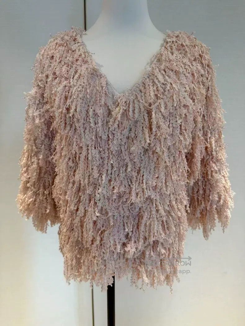 Chanel Chanel 18S Waterfall Series Show Pink Tassel Sweater Size XS / US 0-2 / IT 36-38 - 1 Thumbnail
