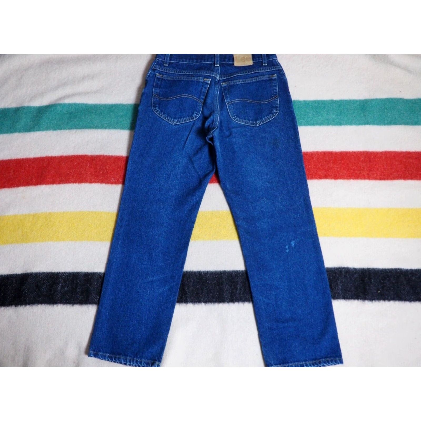 Lee VTG 90s Lee Denim Jeans 31x29 Dark Wash Faded Blue Grunge Western Logo Mens Size US 31 - 2 Thumbnail
