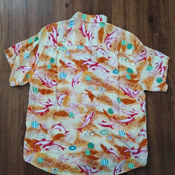 Guess Vintage Guess Georges Marciano Pink Dolphin Hawaiian Shirt Size US L / EU 52-54 / 3 - 5 Thumbnail