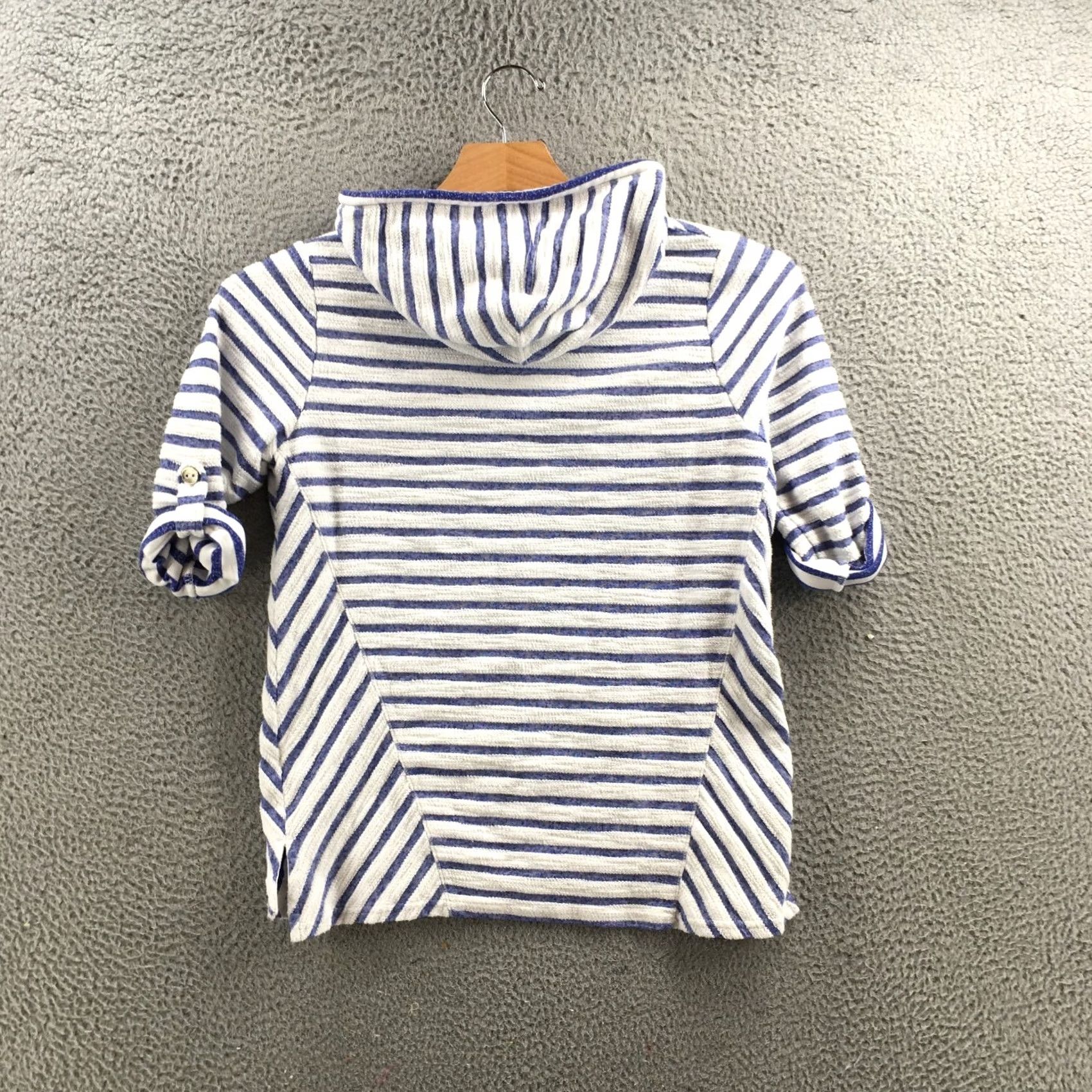 Calvin Klein Calvin Klein Sweater Womens M Blue Striped Hooded 3/4 Sleeve Pullover Casual Size M / US 6-8 / IT 42-44 - 7 Thumbnail