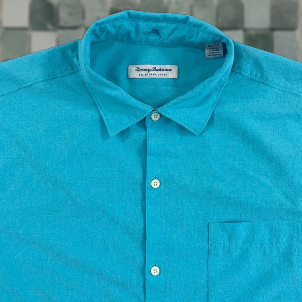 Tommy Bahama Tommy Bahama The Bahama Coast Shirt XL Blue IslandZone Perforated Performance SS Size US XL / EU 56 / 4 - 1 Thumbnail