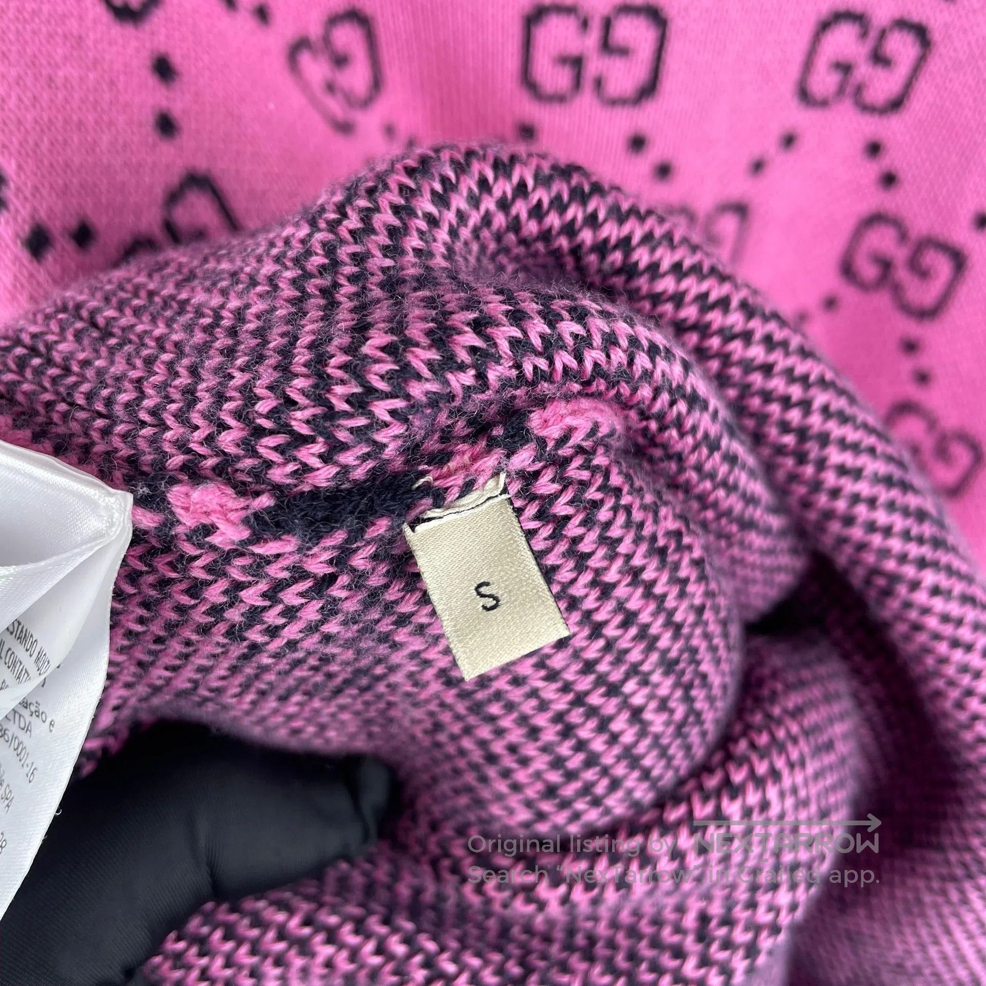 Gucci Guicci Double G full logo pink wool sweater| Size S / US 4 / IT 40 - 6 Thumbnail