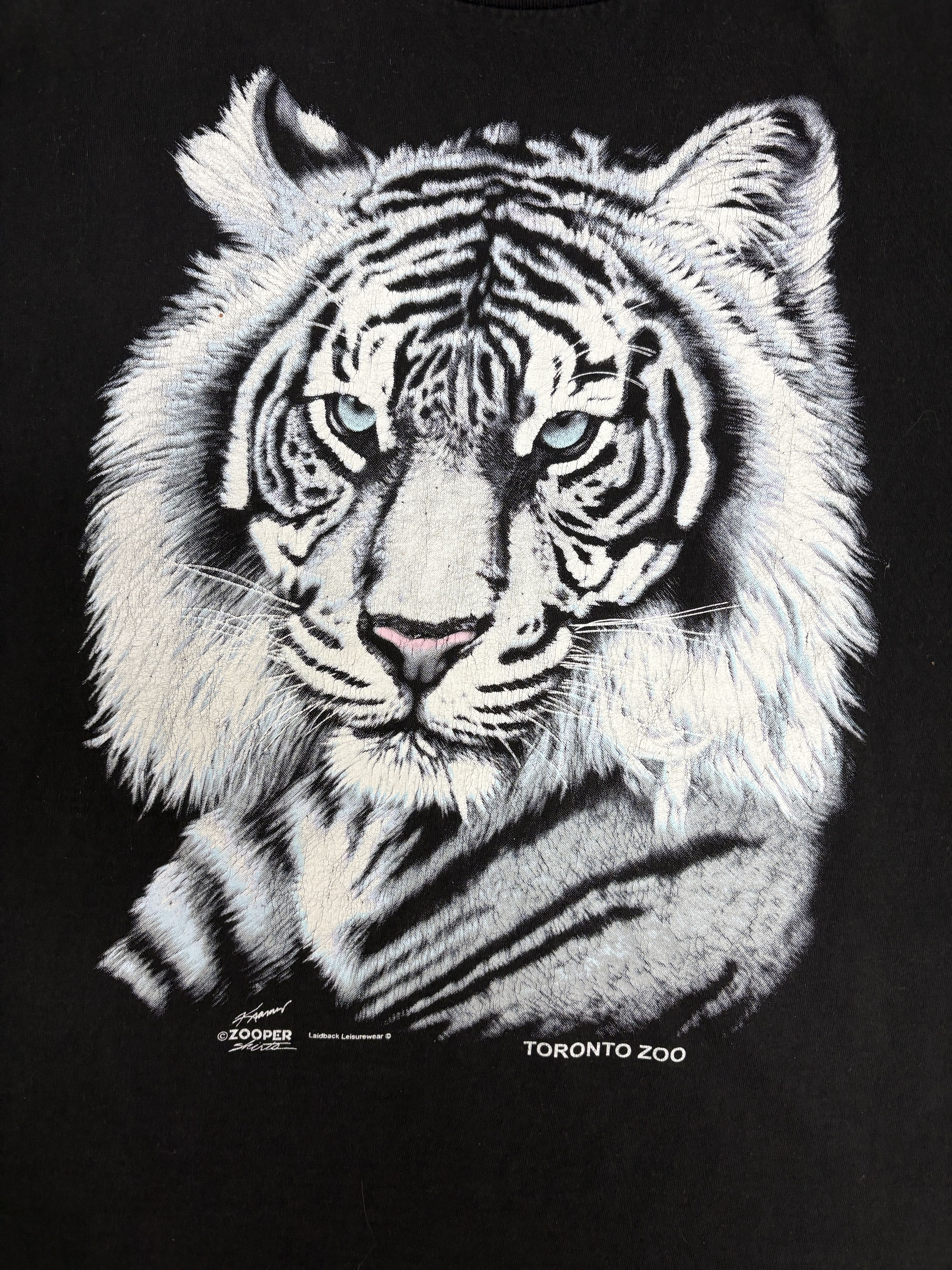 Vintage Toronto Zoo White Tiger Vintage Black T-Shirt Tee Size US XL / EU 56 / 4 - 2 Thumbnail