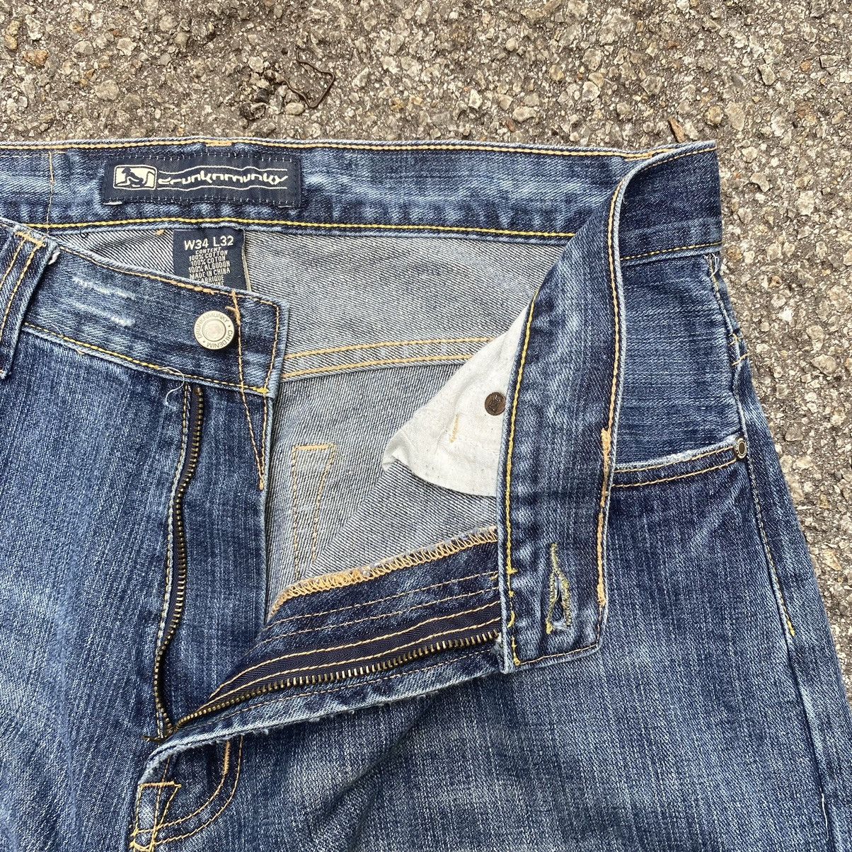 DrunknMunky × Southpole Vintage Y2K Drunkn Munky Denim Faded Baggy Jeans Size US 34 / EU 50 - 6 Thumbnail