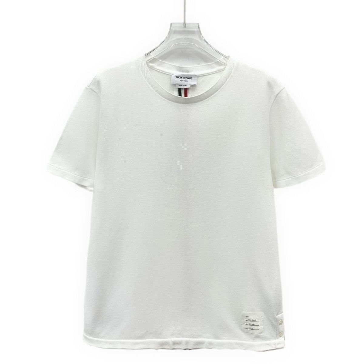 Thom Browne THOM BROWNE White Back Stripe Short Sleeve T-shirt K26WX Size US M / EU 48-50 / 2 - 1 Thumbnail