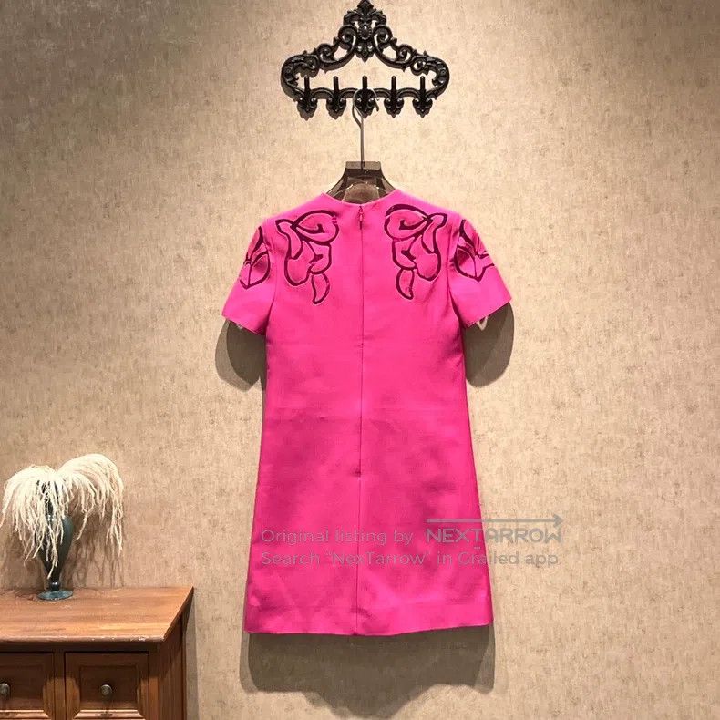 Valentino Valentino A rose-red lace floral dress Size S / US 4 / IT 40 - 2 Thumbnail