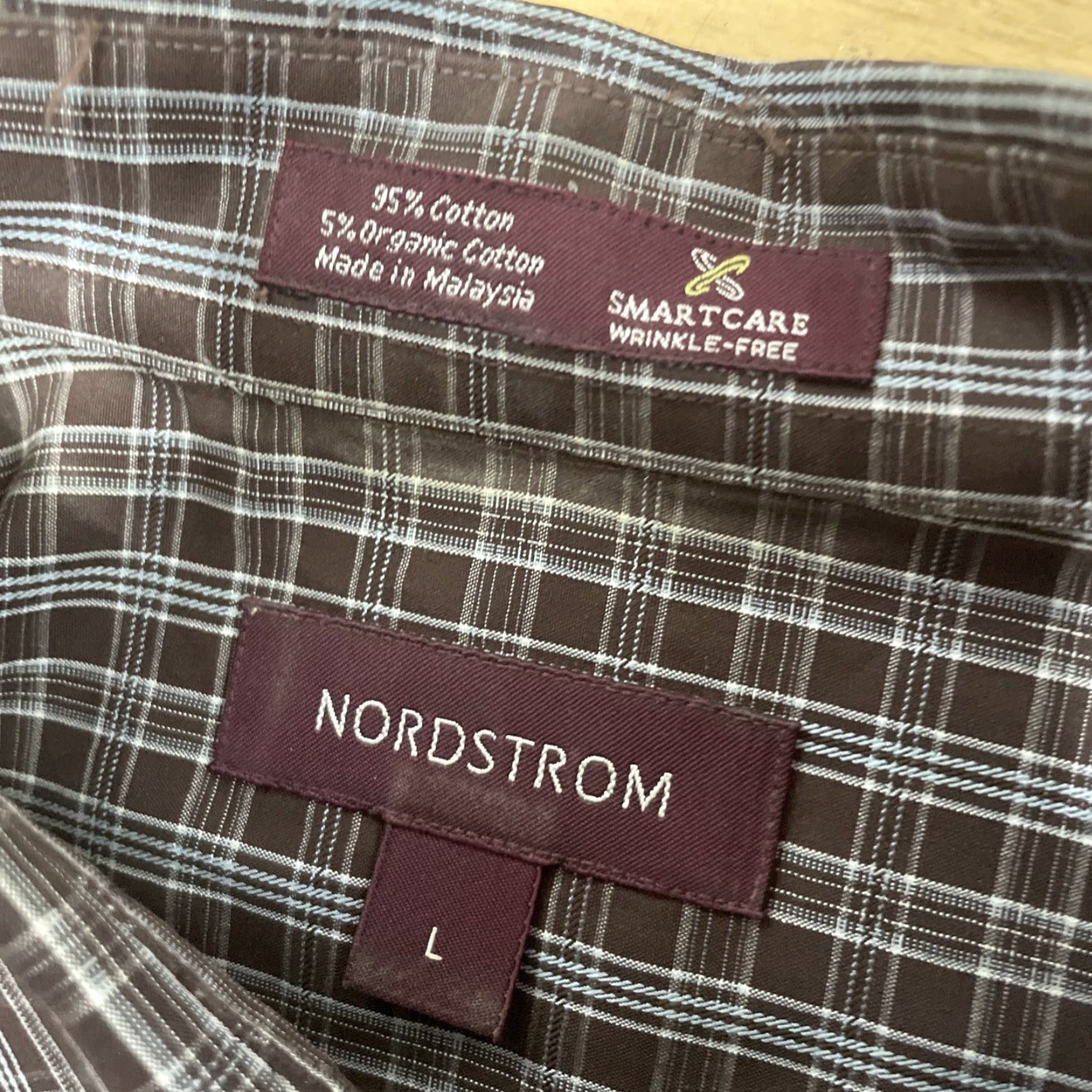 Nordstrom Nordstrom Vintage 90s Smartcare Shirt Men L Brown Plaid Organic Cotton Western Shirt Size US M / EU 48-50 / 2 - 5 Thumbnail