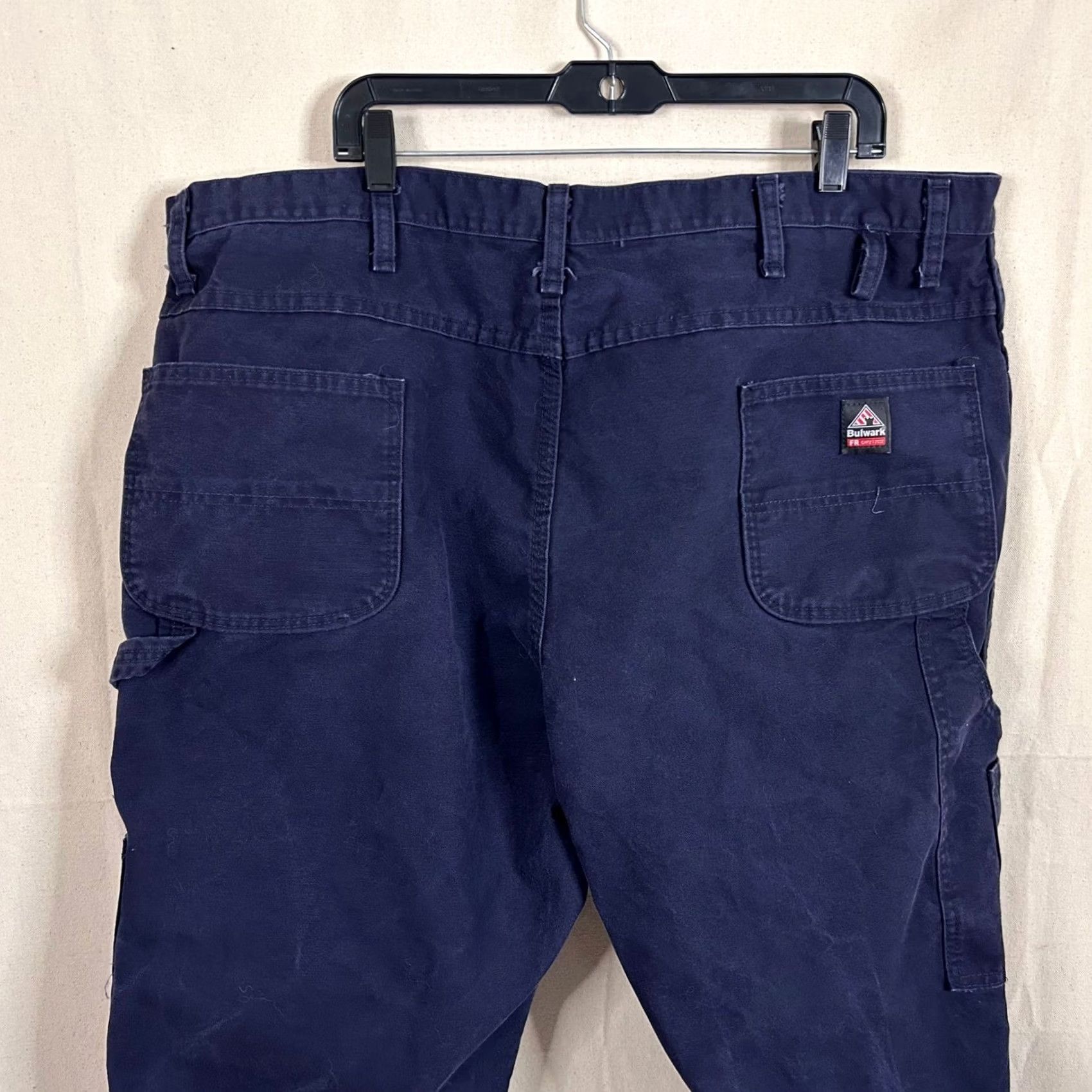 Vintage Bulwark FR Flame Resistant Carpenter Pants Cotton Blend Navy Blue Mens 46x32 Size US 30 / EU 46 - 6 Thumbnail