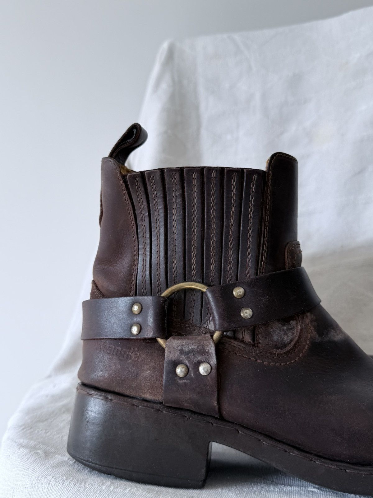 Cowboy Equipment Vintage Wrangler Rodeo Cowboy Western Biker Leather Boots Size US 8.5 / EU 41-42 - 3 Thumbnail