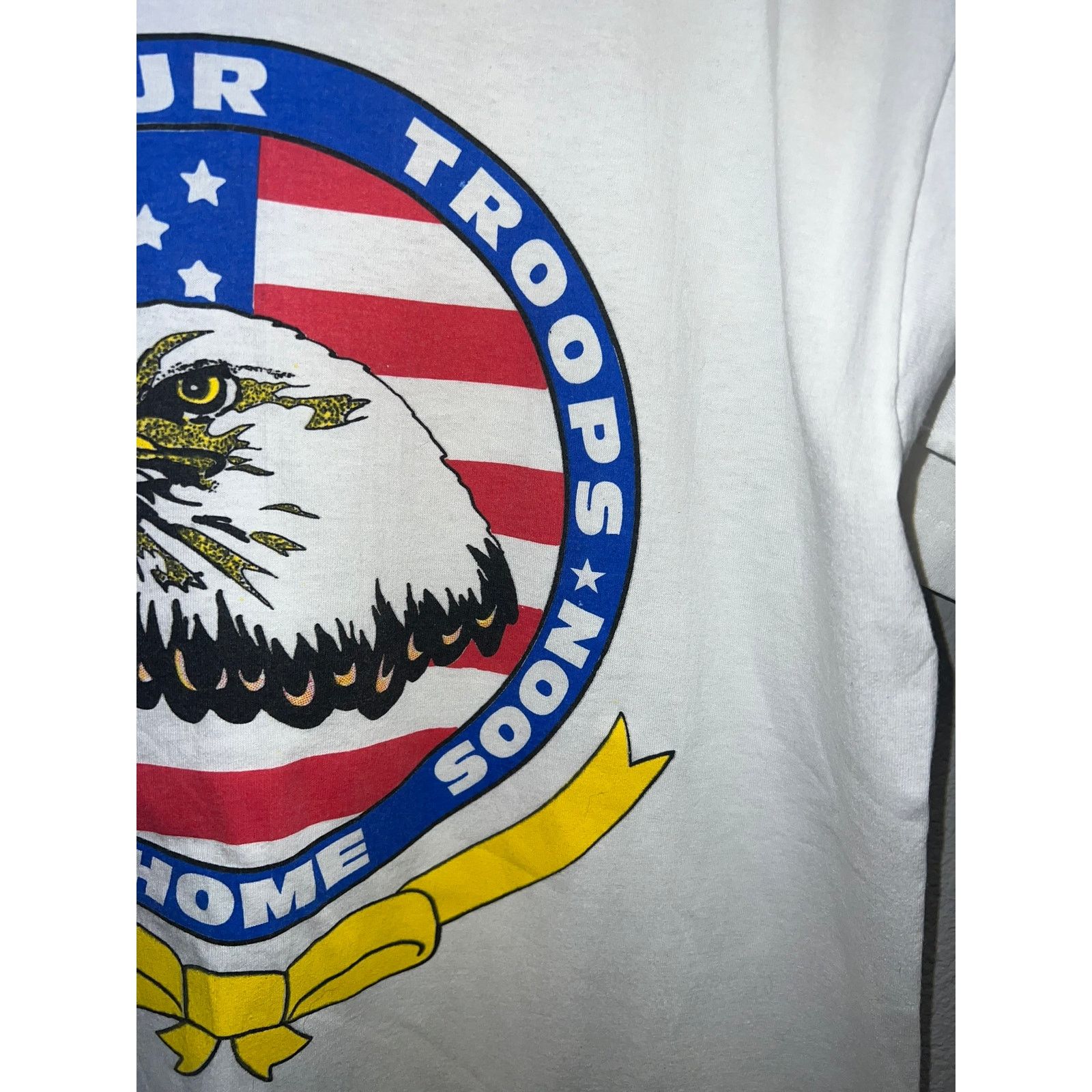 Hanes Vintage Love Our Troops Shirt Come Home Soon Tee 90s VTG L Size US L / EU 52-54 / 3 - 4 Thumbnail