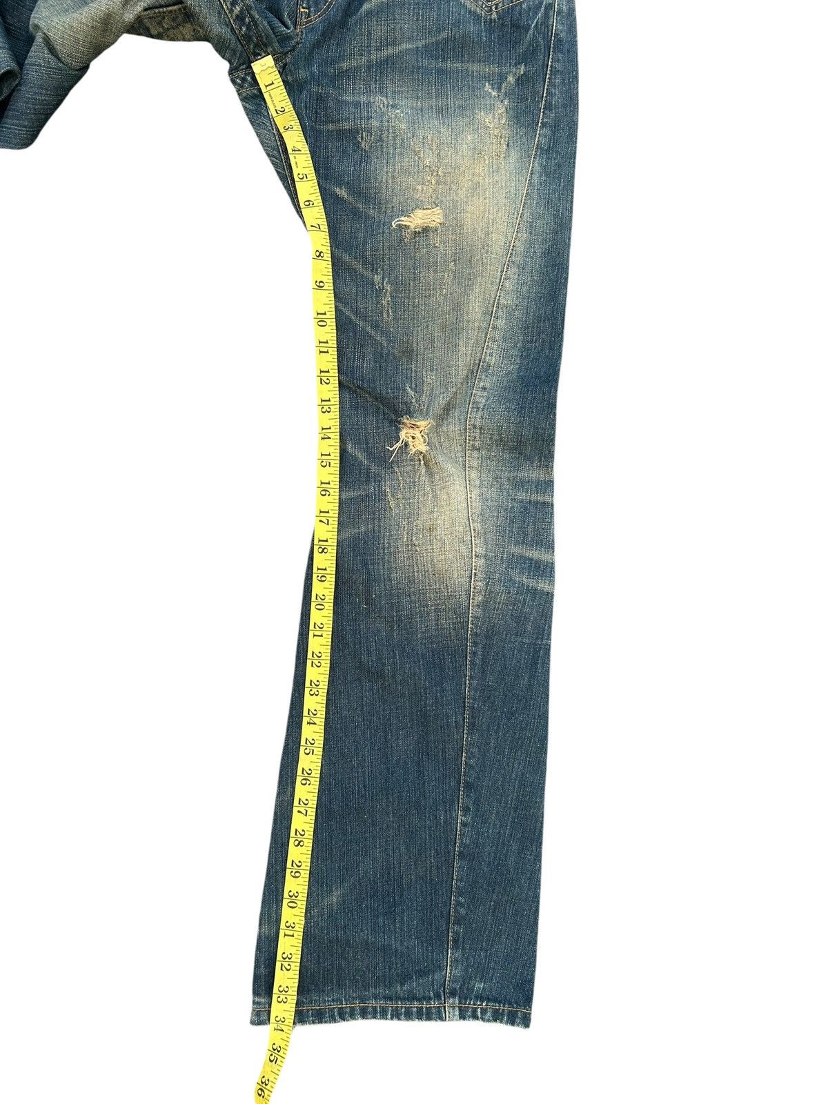 Kapital FLARE RATTLE TRAP PUNK STYLE DISTRESSED DENIM JEANS ☠️🎌 Size US 34 / EU 50 - 18 Thumbnail