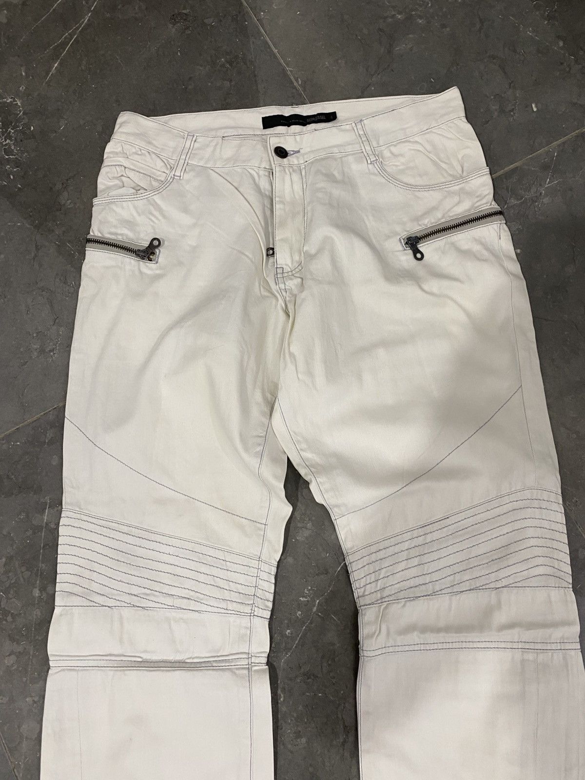 Schlussel Japanese Biker White Pants Vkei