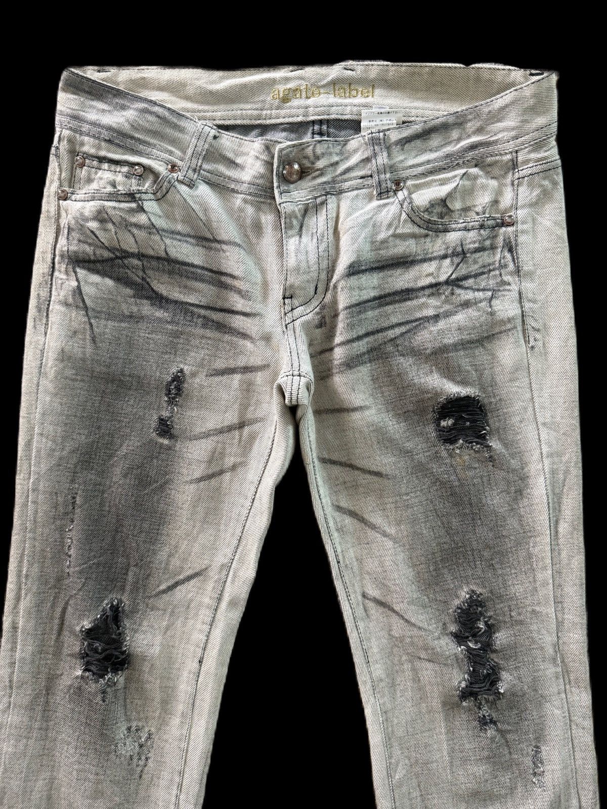 If Six Was Nine JAPAN BRAND DISTRESS DENIM AGATE LABEL SLIM STRAIGHT TYPE Size US 34 / EU 50 - 5 Thumbnail