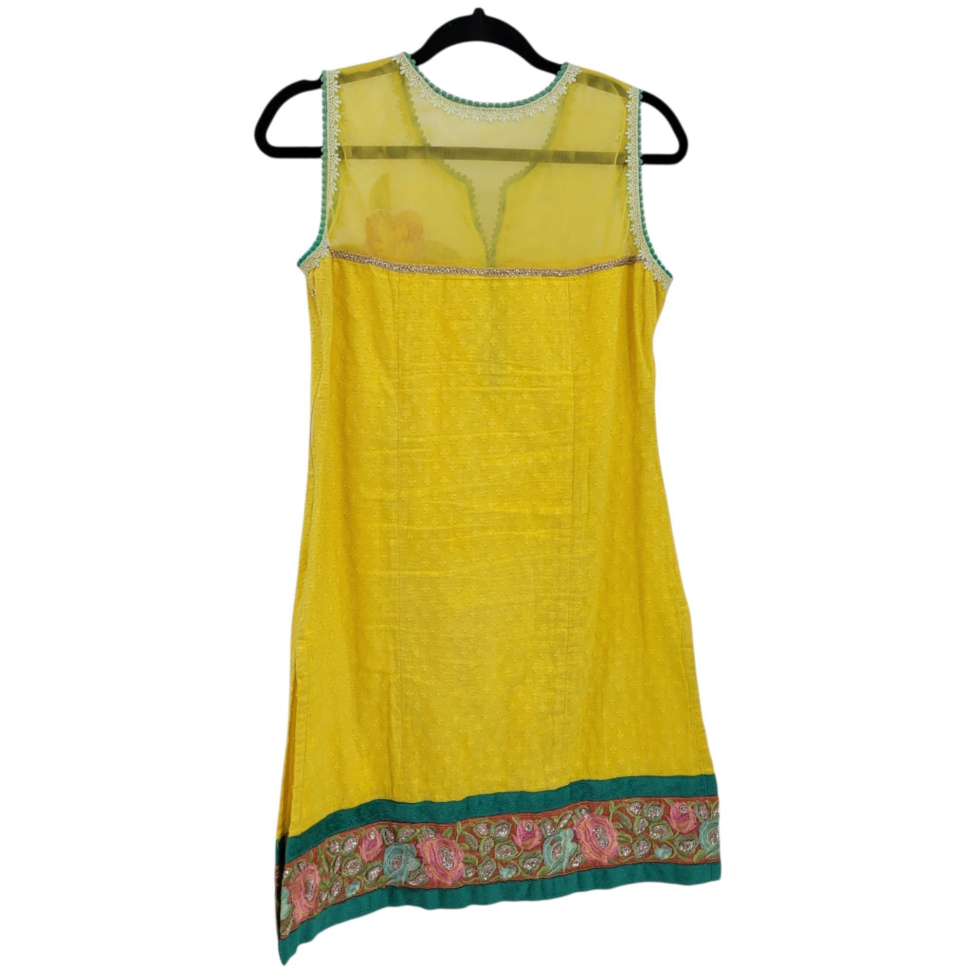 Handmade Handmade 70s Mini Swing Dress Sz S Yellow Swiss Dot Pom Pom Size S / US 4 / IT 40 - 8 Thumbnail