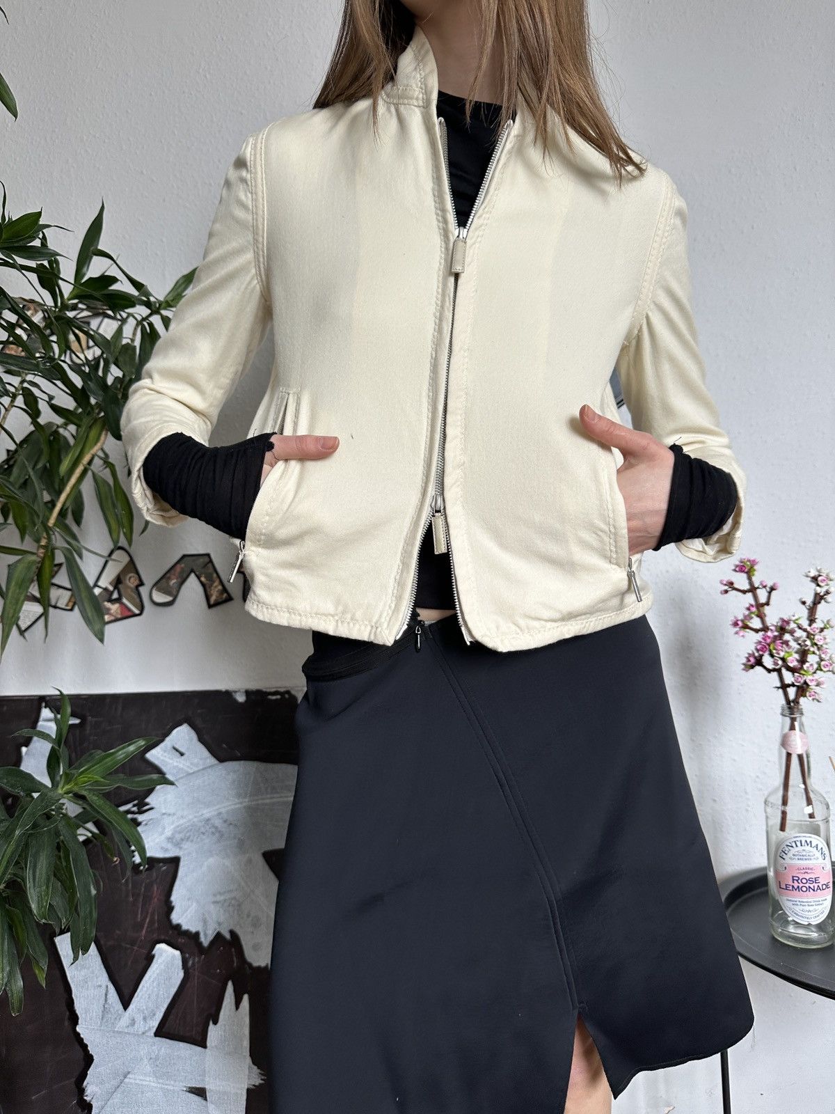 Calvin Klein × Vintage Calvin Klein Wool Archive Double Zip Jacket 90s Size S / US 4 / IT 40 - 6 Thumbnail