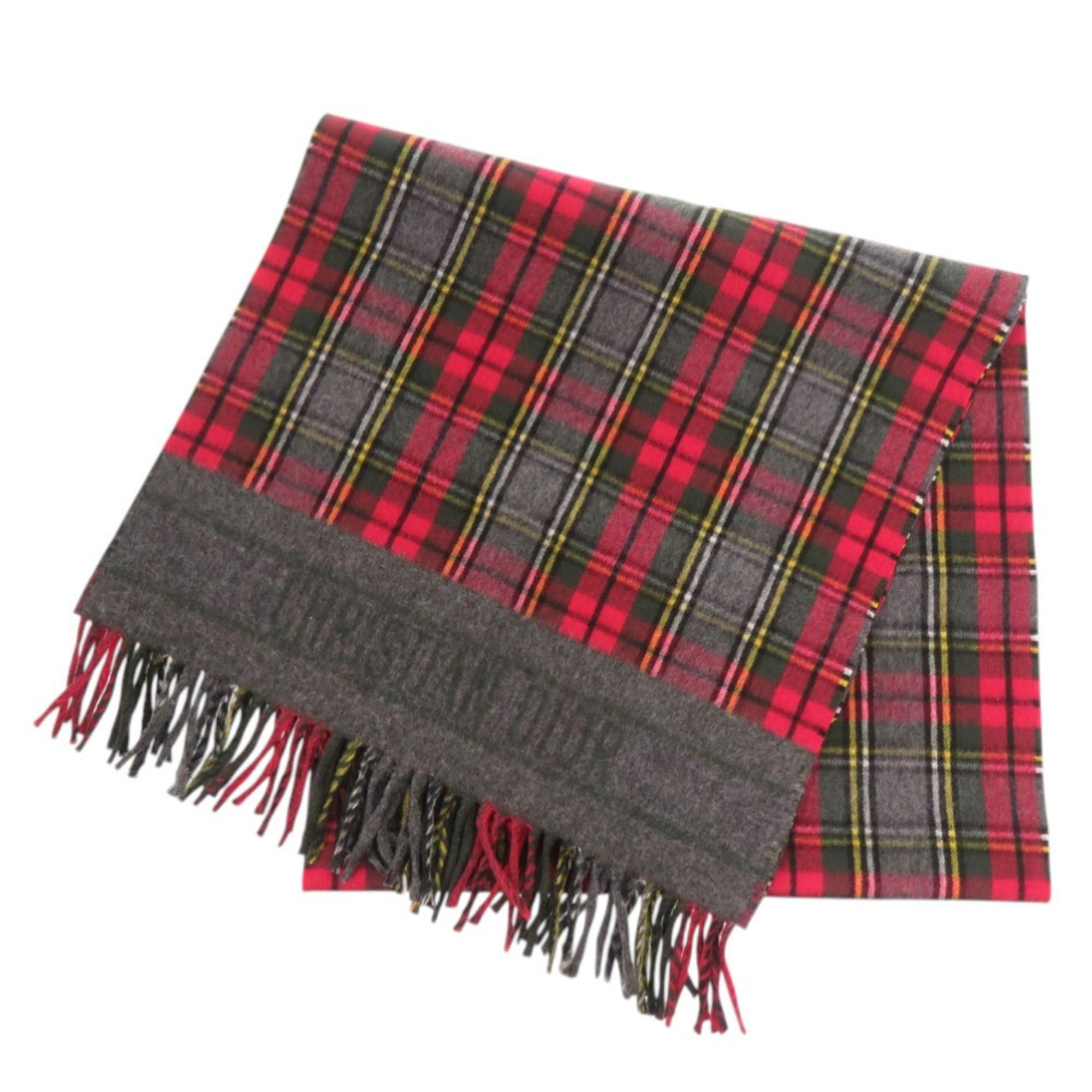 Dior Like new Christian Dior Check 95TAR202I102 Wool Red Large Scarf/Stole 1788 Size ONE SIZE - 1 Thumbnail