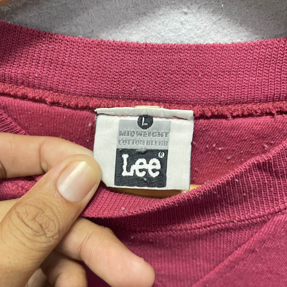Lee Vintage Lee Big Logo Crewneck Sweatshirt Red Made in USA Size US M / EU 48-50 / 2 - 7 Thumbnail