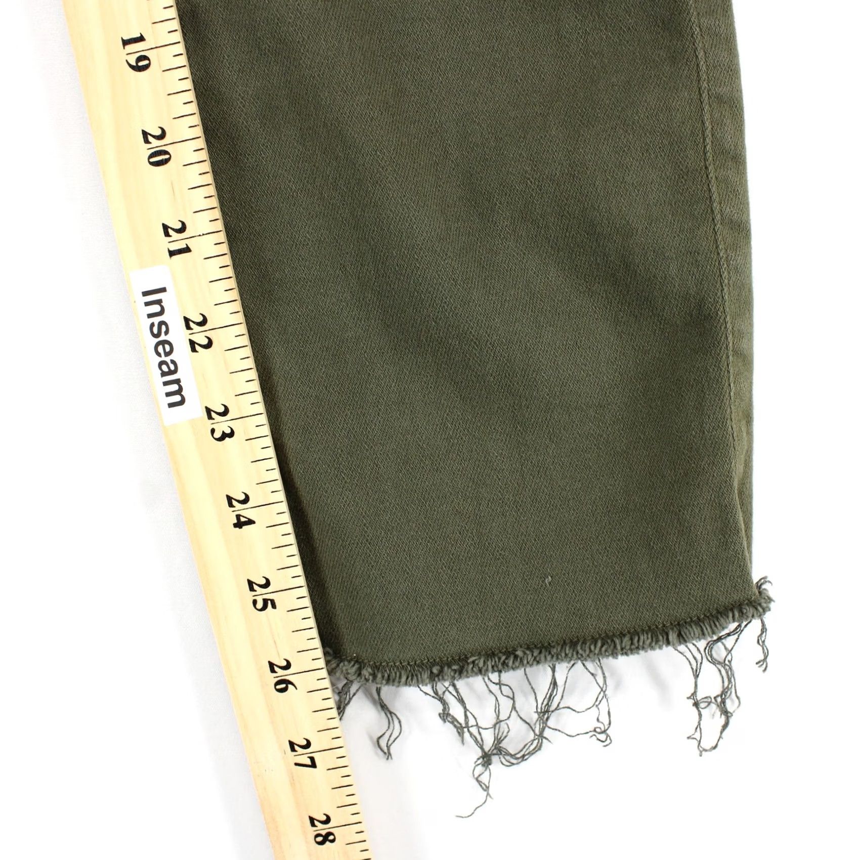 Frank & Eileen Frank & Eileen Derry Illusion Pants Womens 28 Green Pull On Slim Straight Ankle Denim Stretch Raw Hem United States 2010s Mens Womens Girls Size 28" / US 6 / IT 42 - 6 Thumbnail