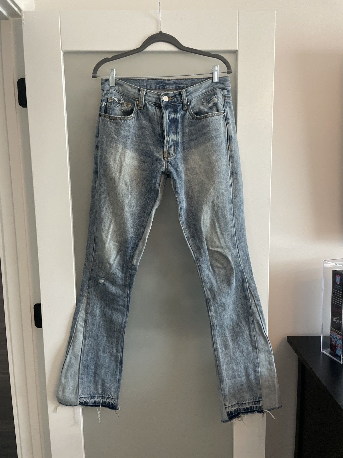 Mnml Mnml Washed Blue Flared Denim Grailed