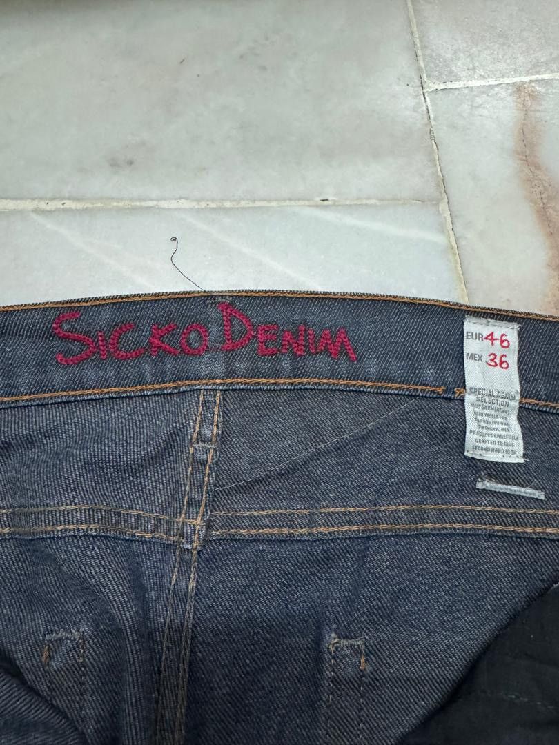 Vintage 💥Sick Jeans💥90s Style Sicko Denim Rusty Mudwash Thrashed Size US 35 - 10 Thumbnail