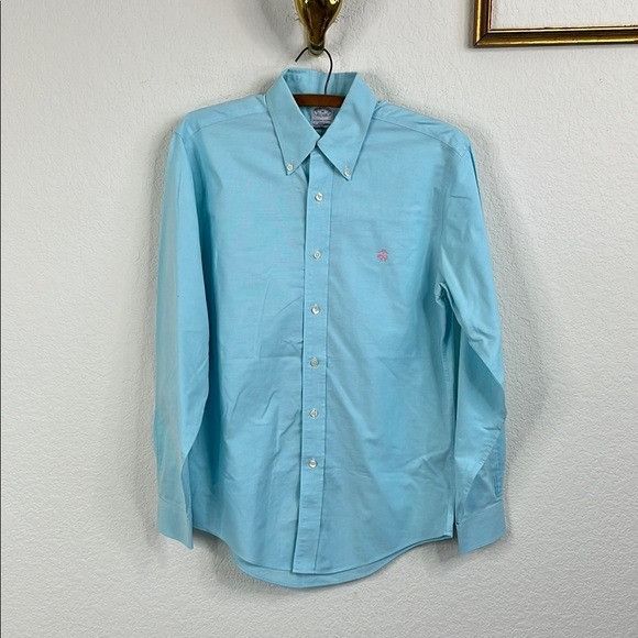 Brooks Brothers Brooks Brothers Slim Fit No Iron Cotton Embroidered Button F Size US M / EU 48-50 / 2 - 2 Thumbnail