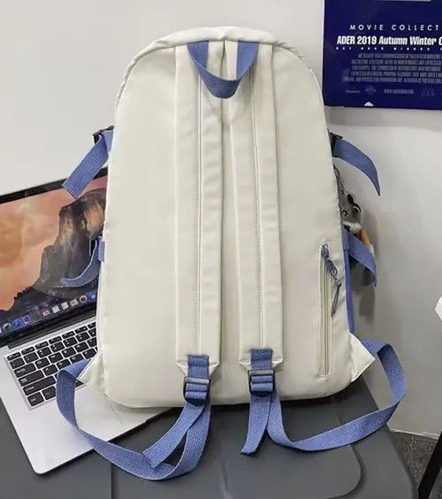 Japanese Brand Fashion punk colorblock smile backpack aesthetic Size ONE SIZE - 4 Thumbnail