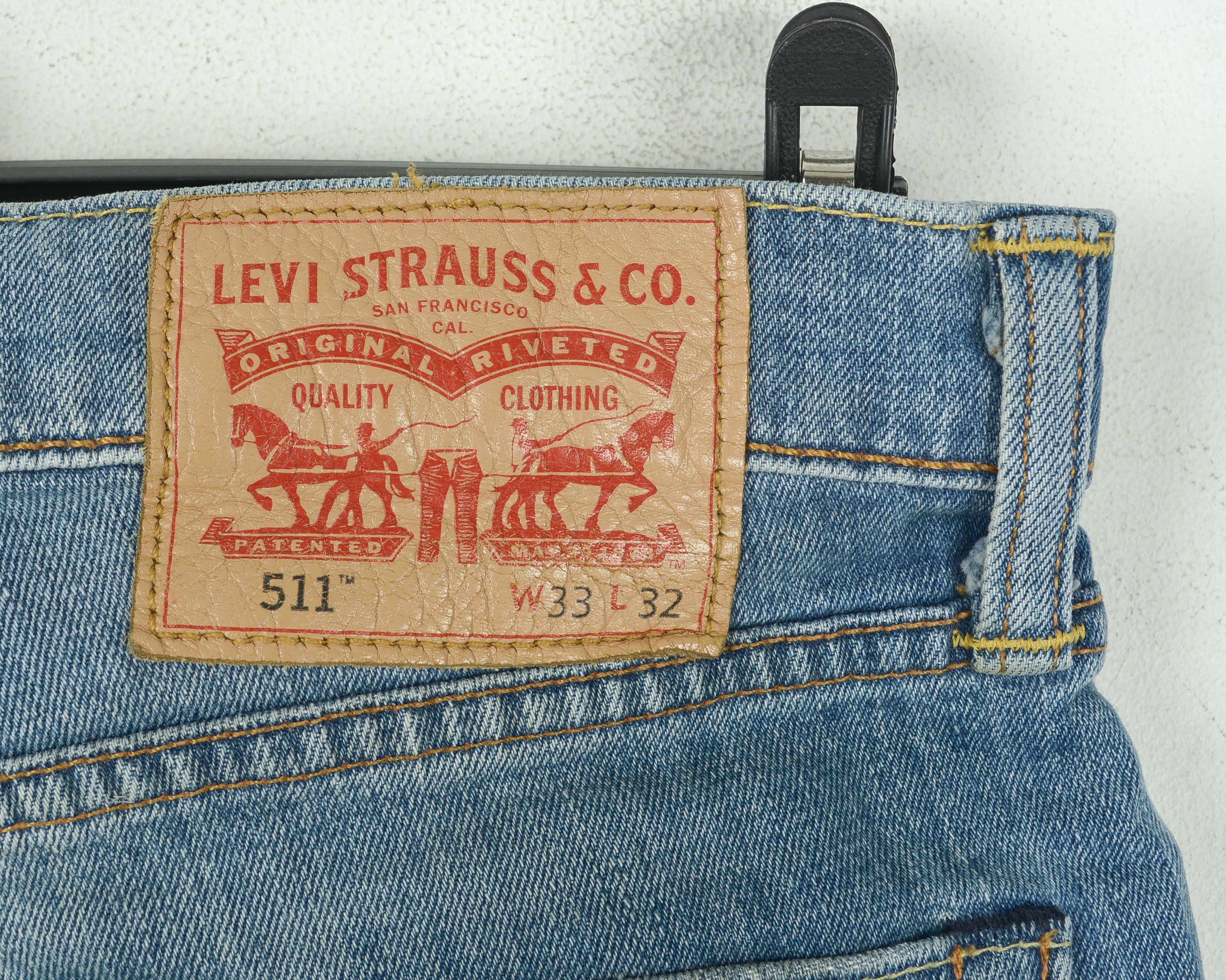 Levi's 511 W33 L32 Jeans Slim Denim Pants Trousers Straight Blue Size US 33 - 5 Thumbnail