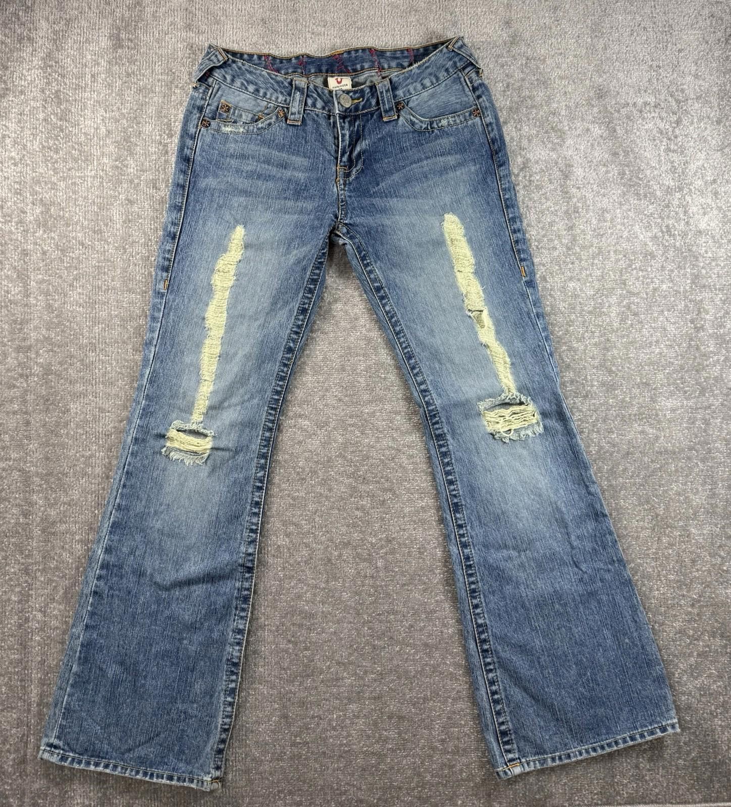 True Religion True Religion Low Rise Bobby Women's Jeans Size 30 Flare Size 30" / US 8 / IT 44 - 2 Thumbnail