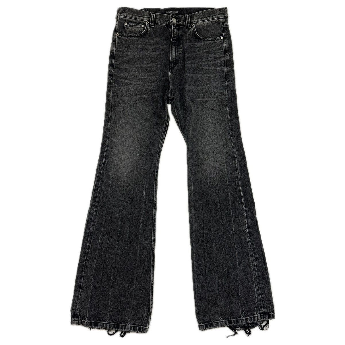 Image of Balenciaga Fw22 Lost Tapes Flared Denim Jeans in Black, Men's (Size 30)