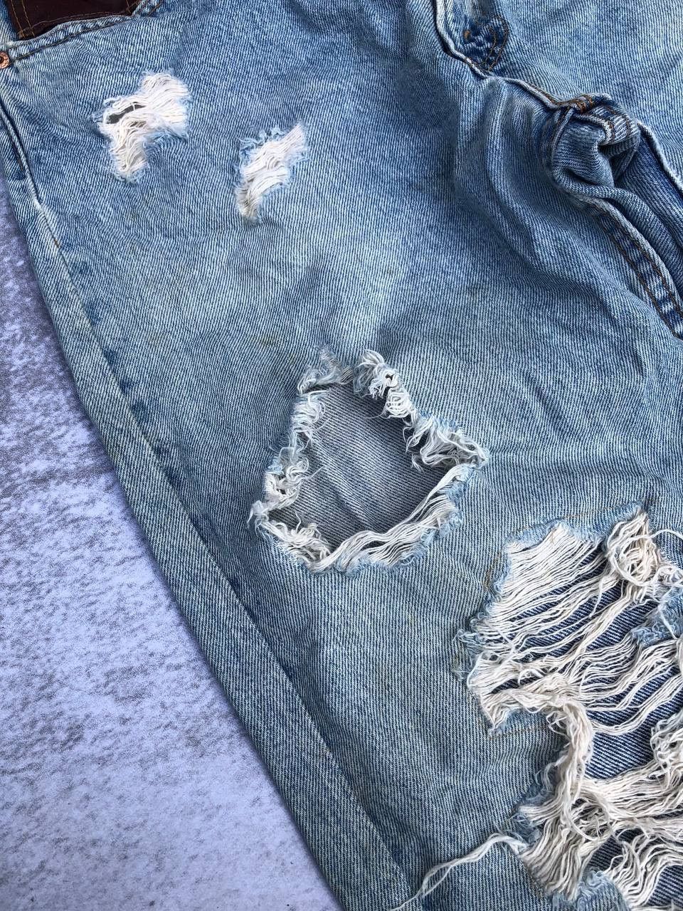 Levi's Vintage Thrashed Levi's Leather Pocket Ripped Jeans Size US 33 - 5 Thumbnail