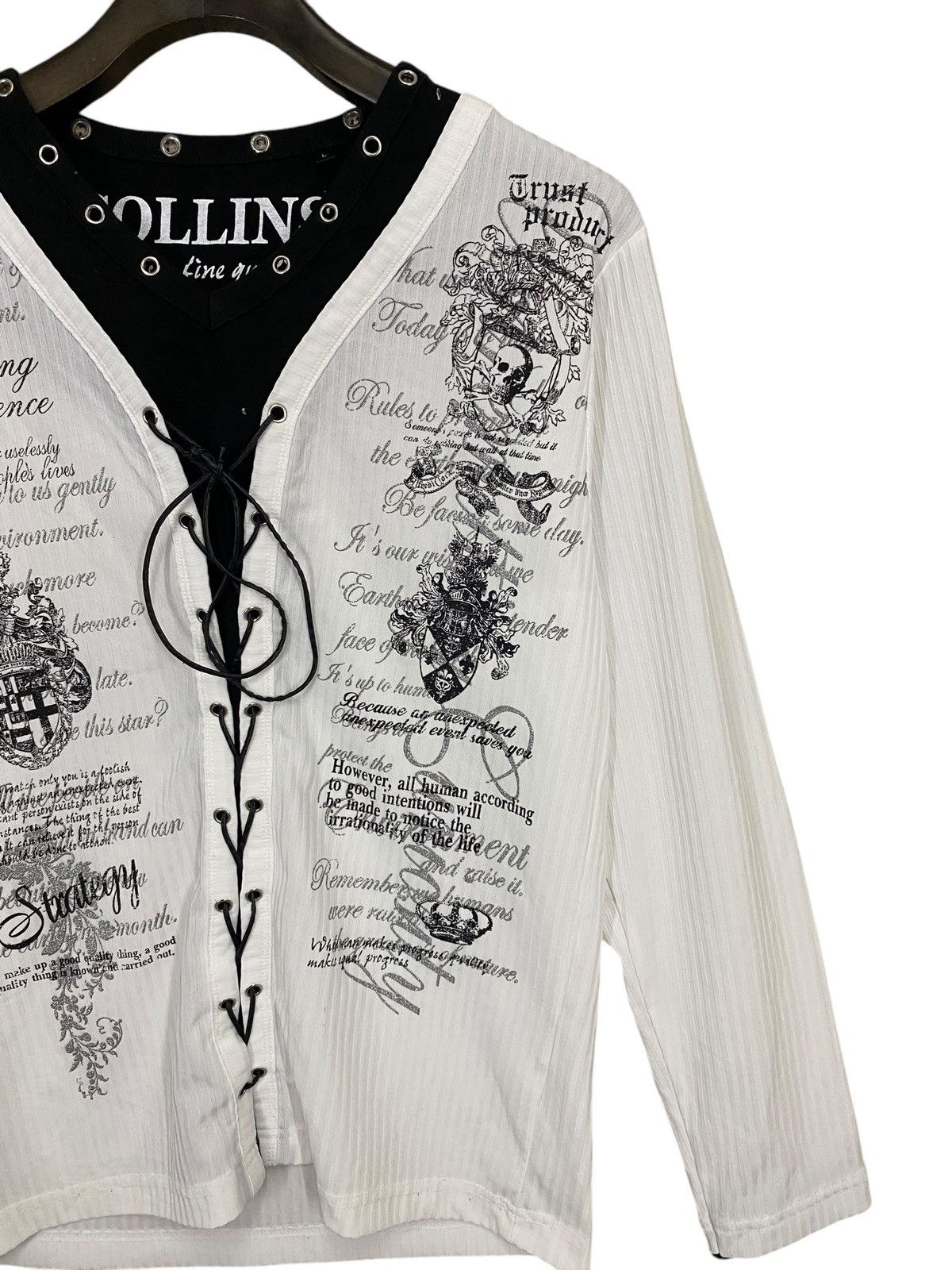 GOSTAR DE FUGA Japanase punk brand collins gothic skulls longsleeve tshirt Size US L / EU 52-54 / 3 - 4 Thumbnail