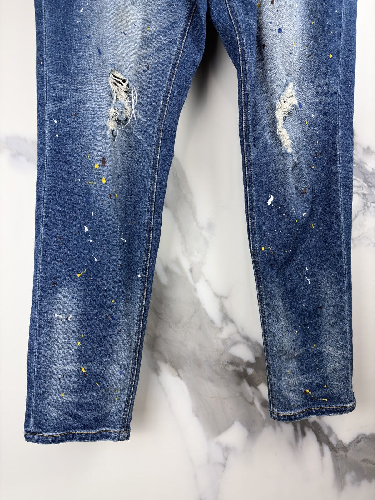 Number (N)ine Number (N)ine Music Note Paint Splatter Denim Jeans Size US 28 / EU 44 - 5 Thumbnail