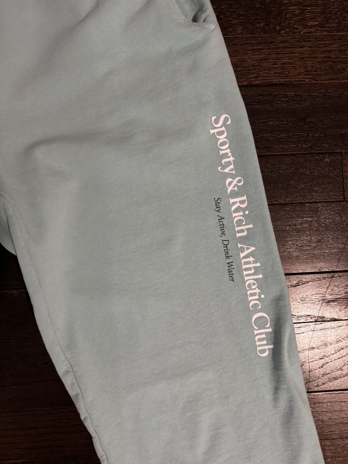 Sporty & Rich × Vintage ATHLETIC CLUB TURQUOISE SWEATPANTS SPORTY & RICH Size US 32 / EU 48 - 2 Thumbnail
