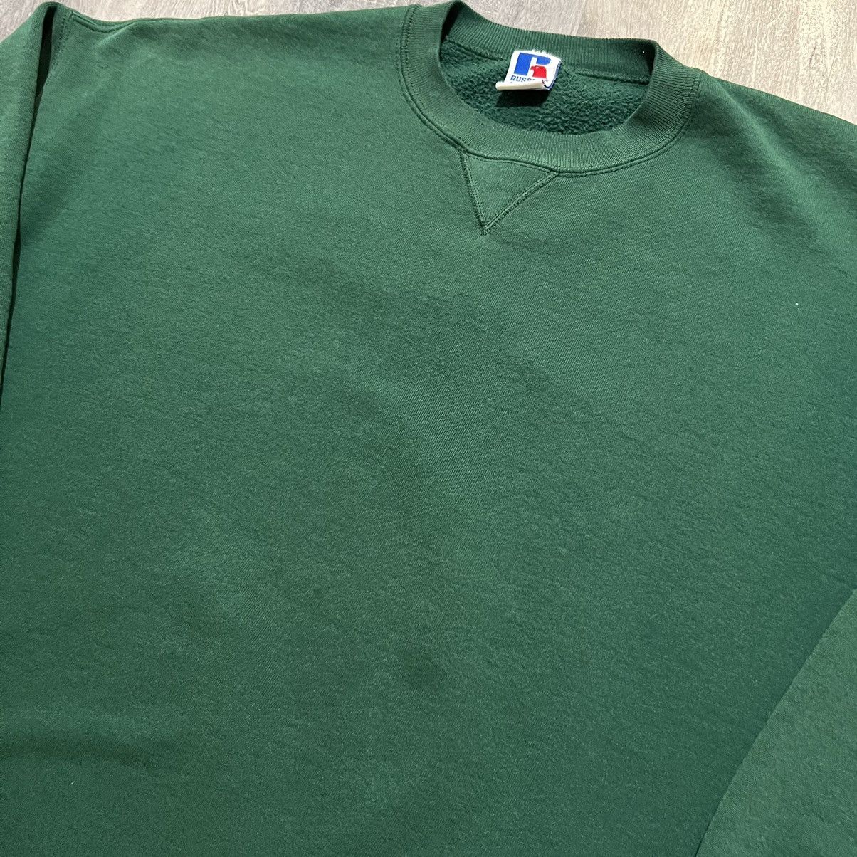 Russell Athletic × Vintage VTG Russell Athletic Sweatshirt Blank Green 90sbCrewneck Size US XXL / EU 58 / 5 - 3 Thumbnail
