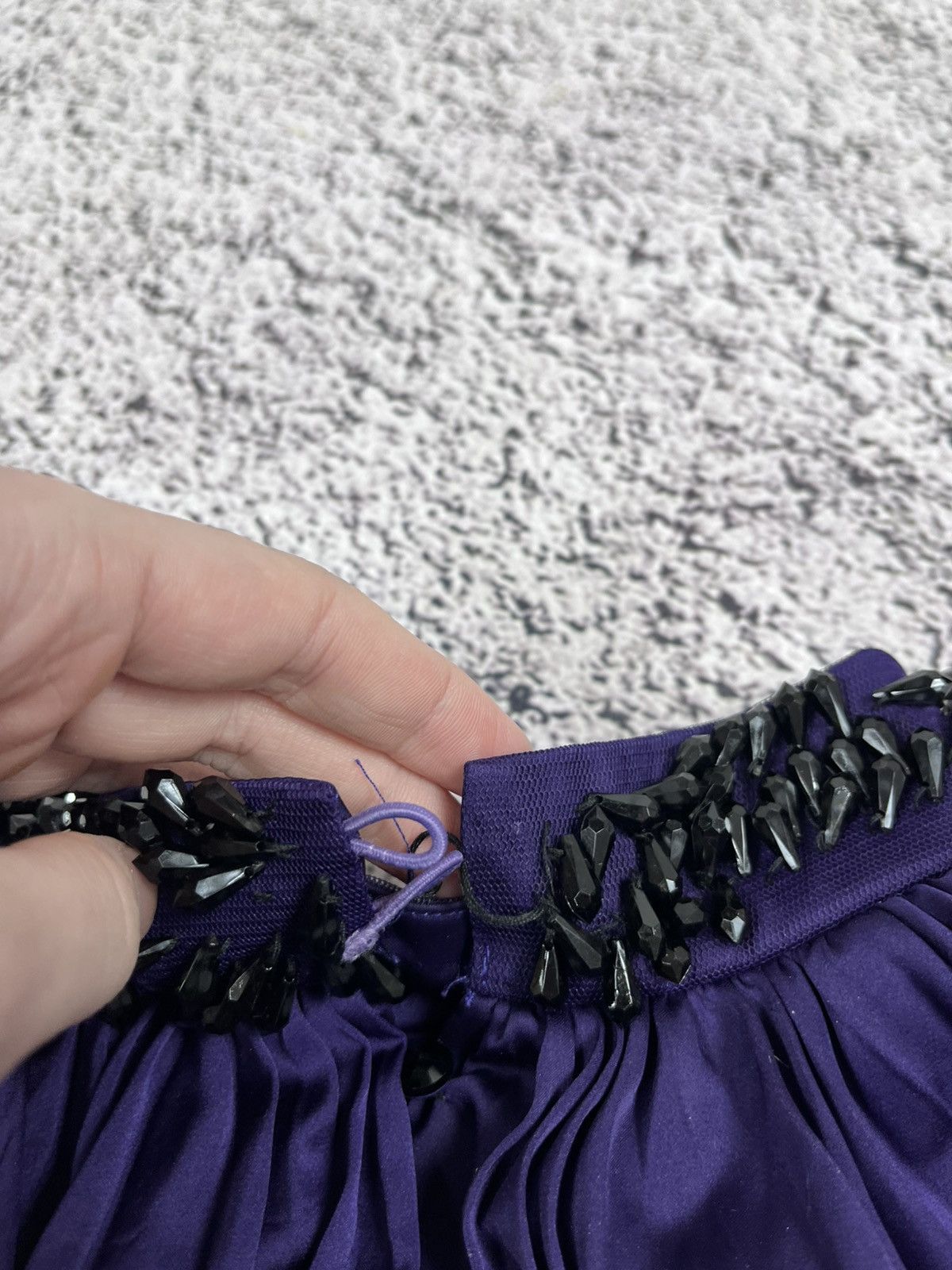 Roberto Cavalli Roberto Cavalli Purple Pleated Silk Top Crystal Collar Size S / US 4 / IT 40 - 10 Thumbnail