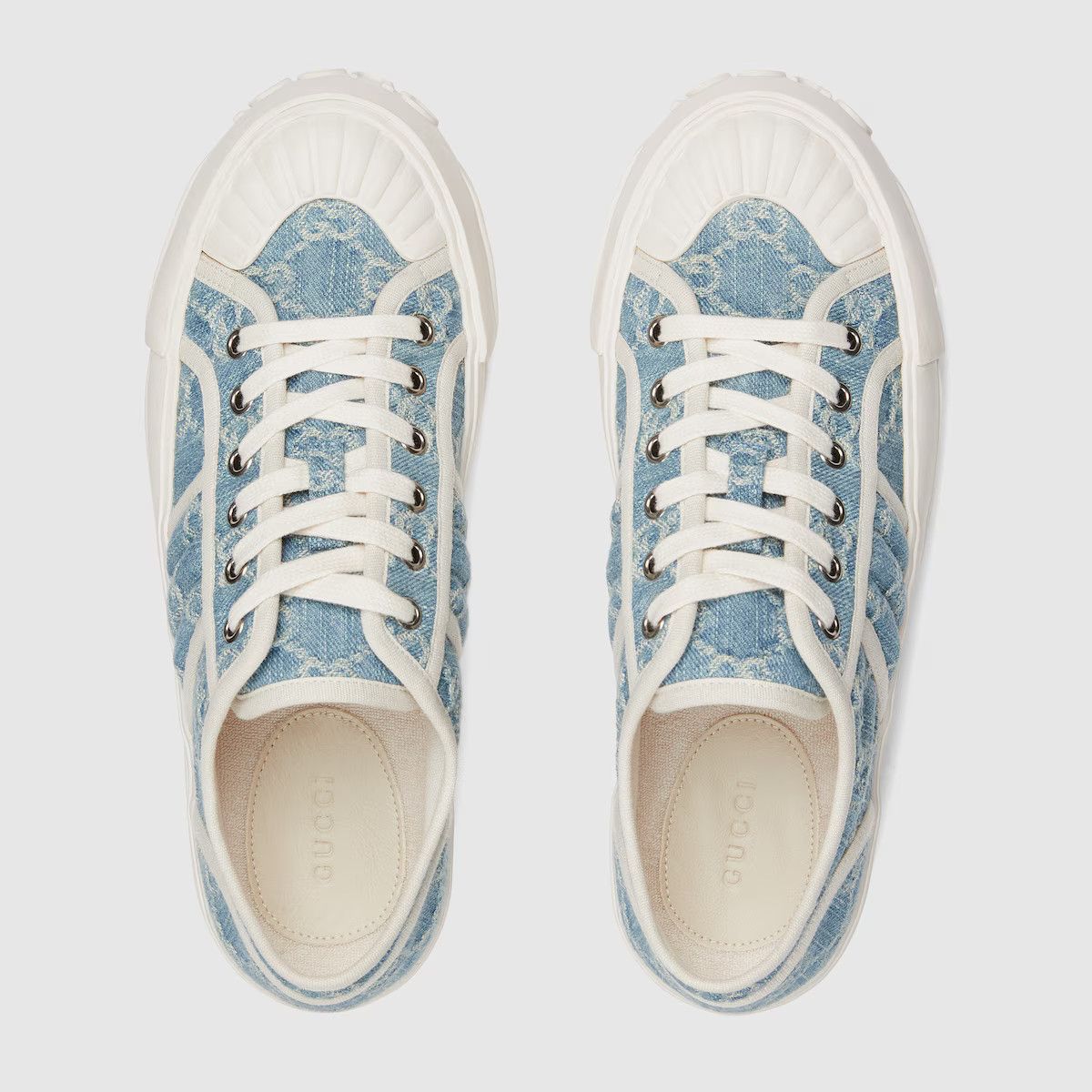Gucci Gucci Chunky Monogram GG Logo Denim Platform Sneakers 36.5 Size US 6.5 / IT 36.5 - 10 Thumbnail