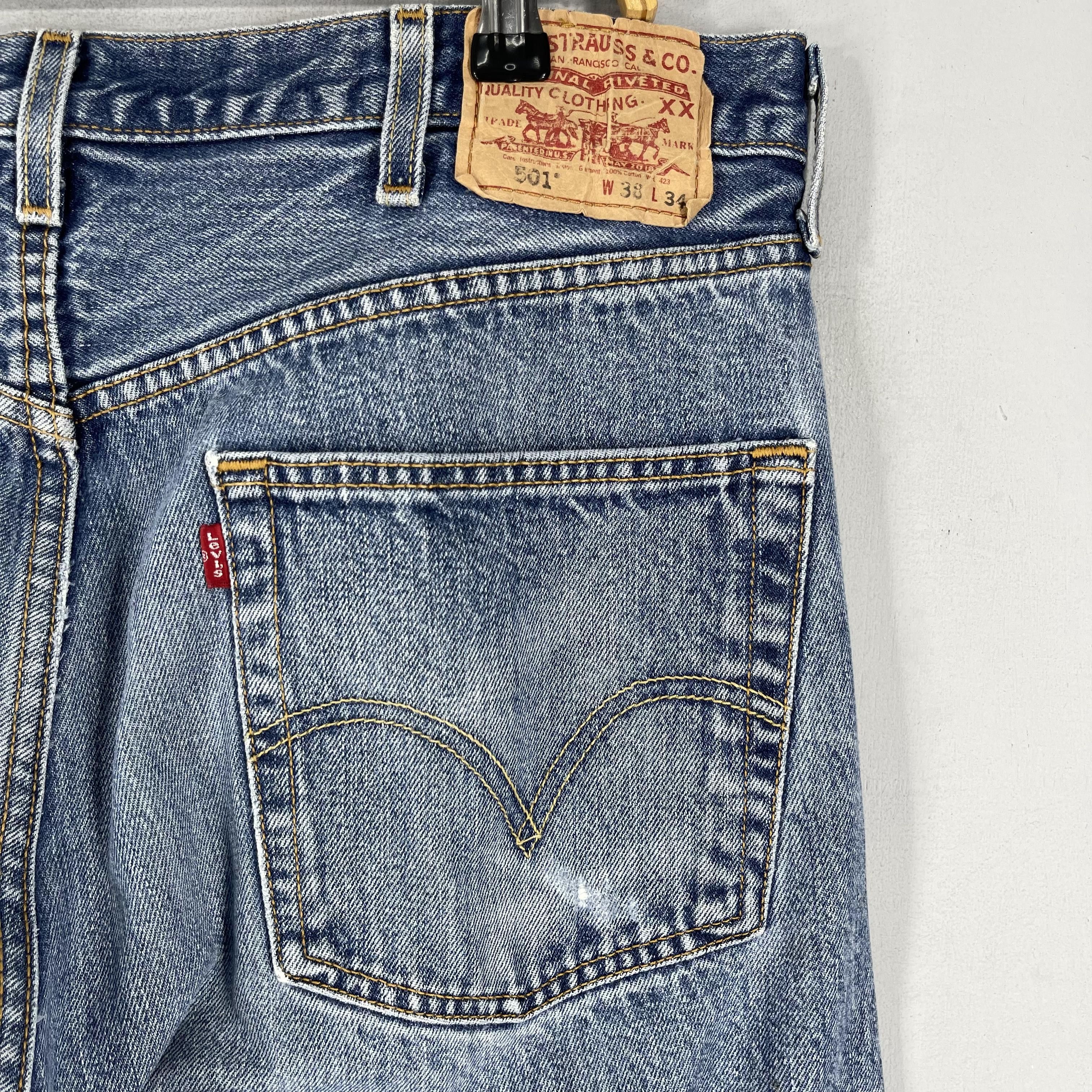 Levi's × Vintage W38 L34 Vintage Levis 501 Distressed Reinforced Dirty Jeans Size US 38 / EU 54 - 16 Thumbnail