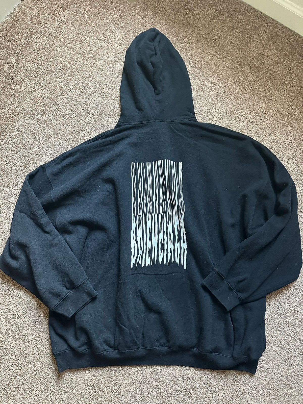 Balenciaga Balenciaga Black Boxy Barcode Medium Fit Hoodie | Grailed