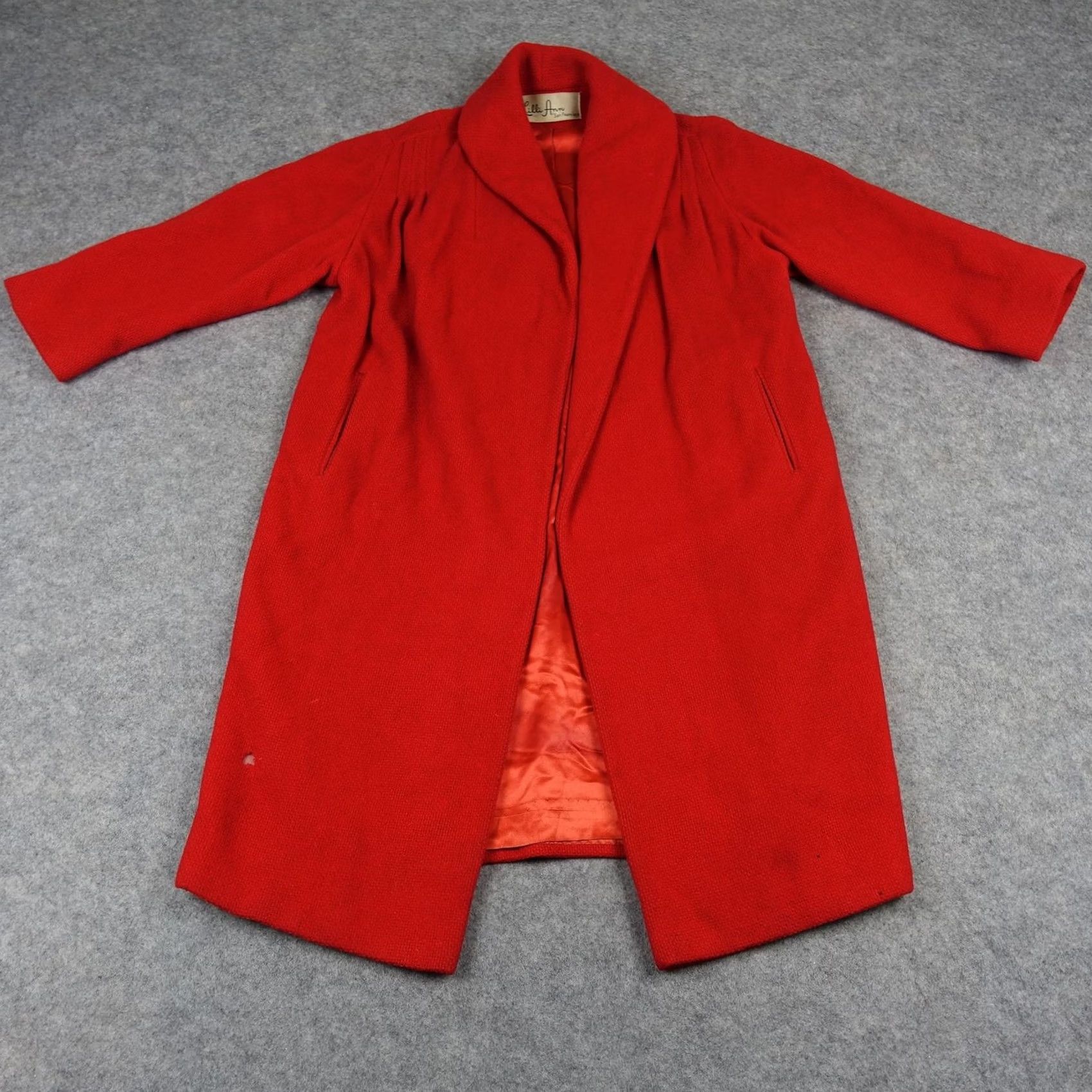 Vintage VINTAGE Lilli Ann Coat Womens Large Red Wool Overcoat 50s Paris San Francisco Size L / US 10 / IT 46 - 2 Thumbnail