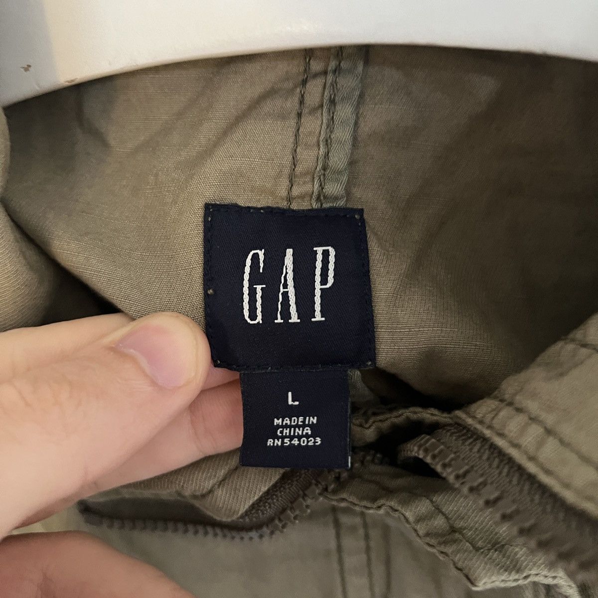 Gap Gap olive khaki jacket button up with zip military Size L / US 10 / IT 46 - 3 Thumbnail