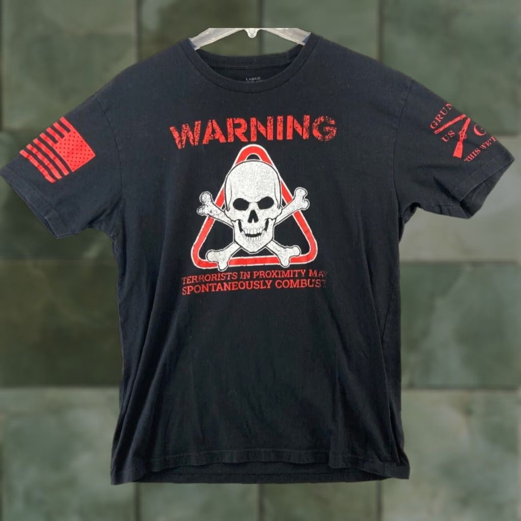 Vintage Grunt Style T-Shirt Mens L Black Skull Graphic Print Crew Neck - Shirts - Men - Skull - 2010s? Size US L / EU 52-54 / 3 - 1 Thumbnail