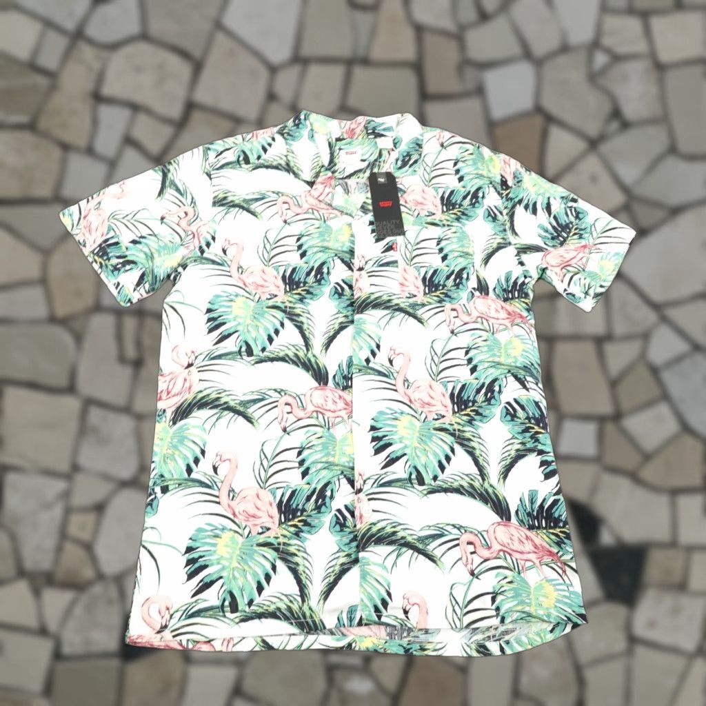 Levi's Levi's Button-Up Shirt Mens Small Multicolor Flamingo Hawaiian Tropical Print NEW Size US S / EU 44-46 / 1 - 1 Thumbnail