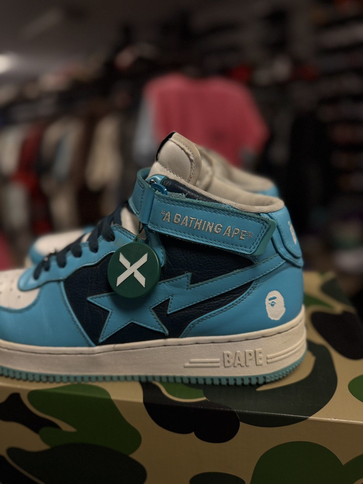 Bape Bapesta High Top Sneakers Size 12US BLUE W BOX Size US 12 / EU 45 - 7 Thumbnail